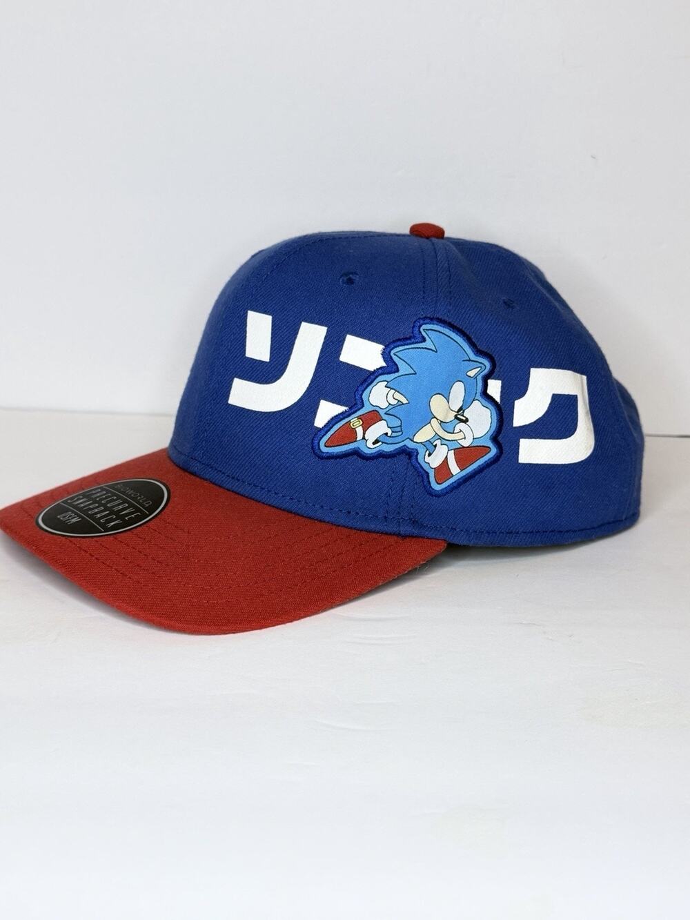 Sonic The Hedgehog Bioworld Snapback Hat Cap SEGA Blue Red OSFM Retro Gaming